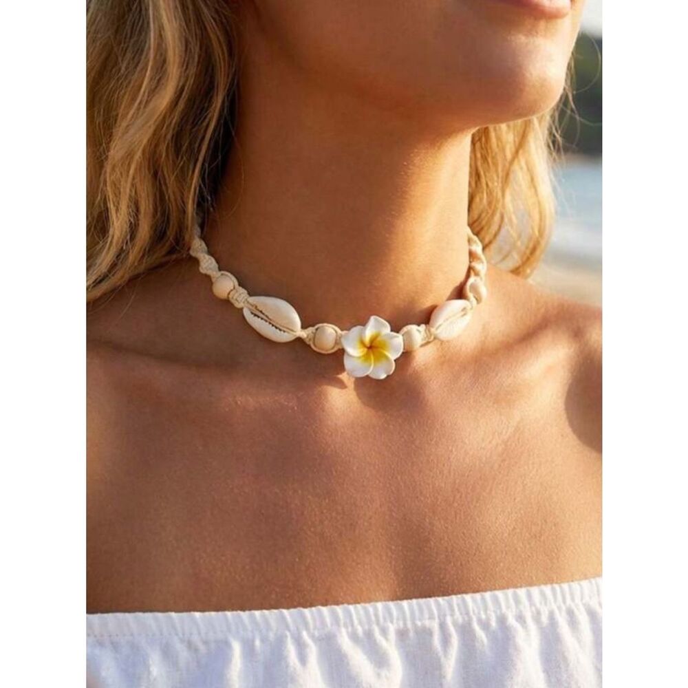 Boho flower necklace M1818 - Picture 1 of 4
